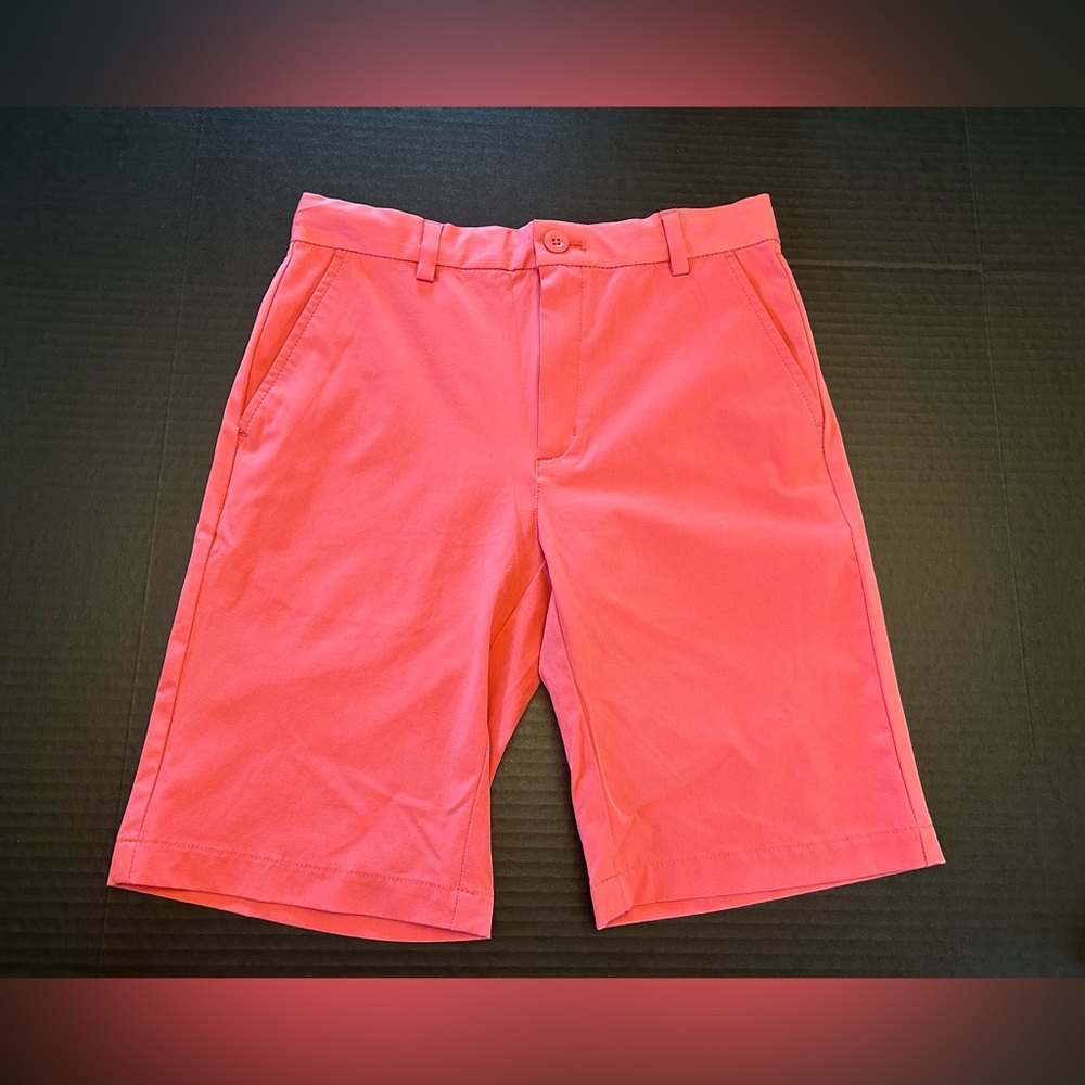 Vineyard Vines Boys Performance Shorts Adjustable Waist Size 14 Jetty Red Preppy - Picture 12 of 12